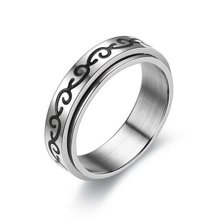 Cross-border Amazon bestseller titanium steel rotating ring, star and moon stress-relieving and anti-anxiety ring, European and American accessories/Chinese trend products pic 51