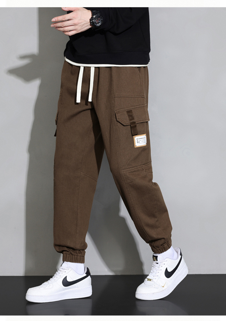 Pantalones de carga hombres 2023 nuevo otoño marca de moda juvenil holgada versátil pies de túnica para hombres tamaño grande pantalones casuales para hombres pic 26