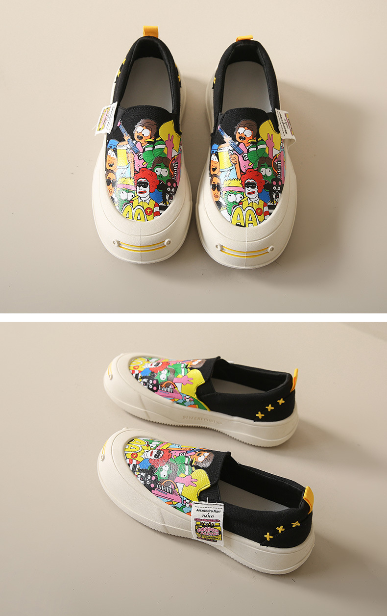 懒人一脚蹬玛丽珍单鞋女2024春季新款厚底百搭小众涂鸦休闲乐福鞋详情10