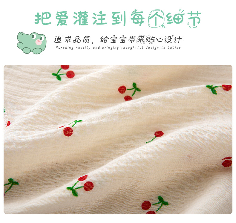 夏季新款短袖爬服纯棉纱布儿童睡衣婴儿家居服男童女宝连体空调服详情6