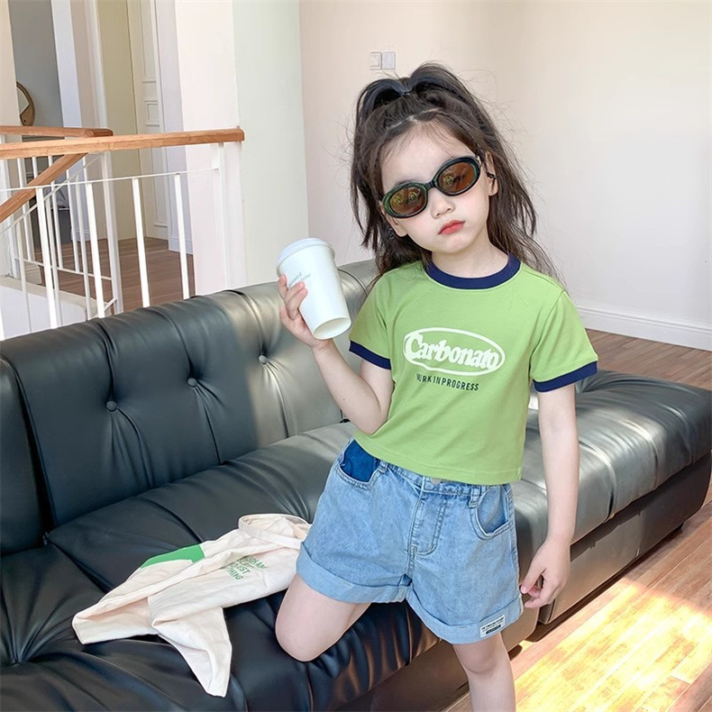 女童夏款短袖T恤女宝宝莫代尔印花卡通童装儿童圆领薄款面膜上衣详情9