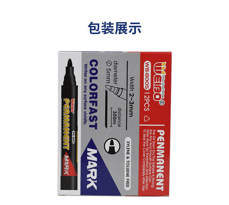 Weibo marker Pen Red, blue and black logistics Pen 10/ Box oil-based large-head pen Marker pen wholesale pic 12