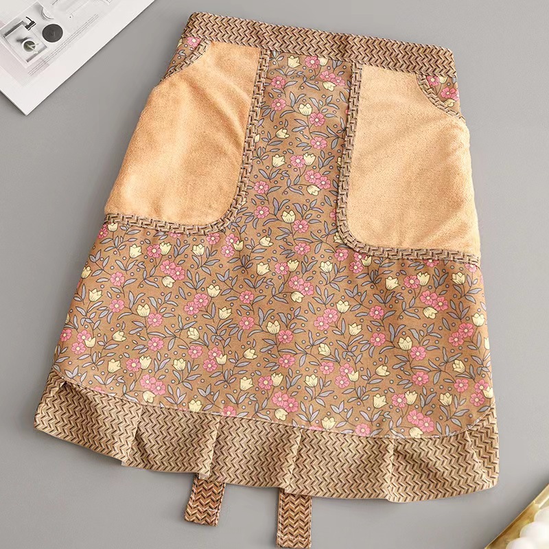 Cotton breathable summer half-length apron, stain-resistant and wear-resistant canvas, cute for girls, kitchen and catering special half-length waistband pic 14