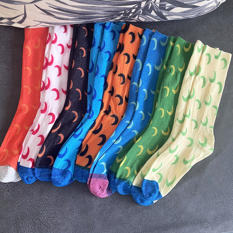 新春夏秋季韩国东大门亮银丝洋气丝袜中筒条纹长袜堆堆袜INS潮袜详情1