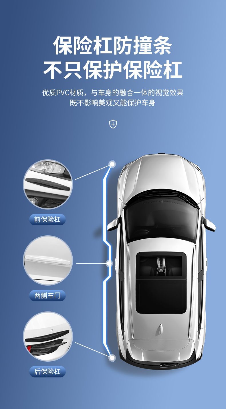 汽车防撞条前后保险杠防撞条车身碳钎纹防撞贴通用型汽车防剐蹭条详情4