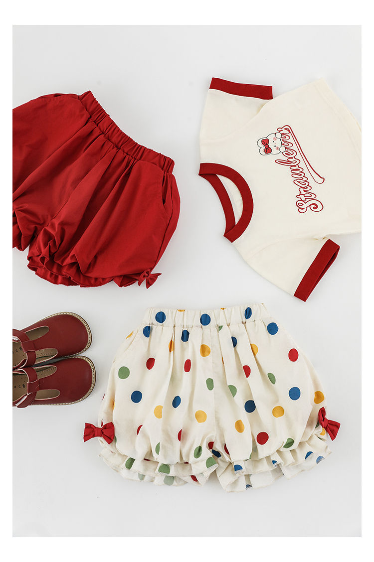 吾里卜一 女童小兔印花半袖T恤2024夏季儿童甜美可爱撞色短袖体恤详情11