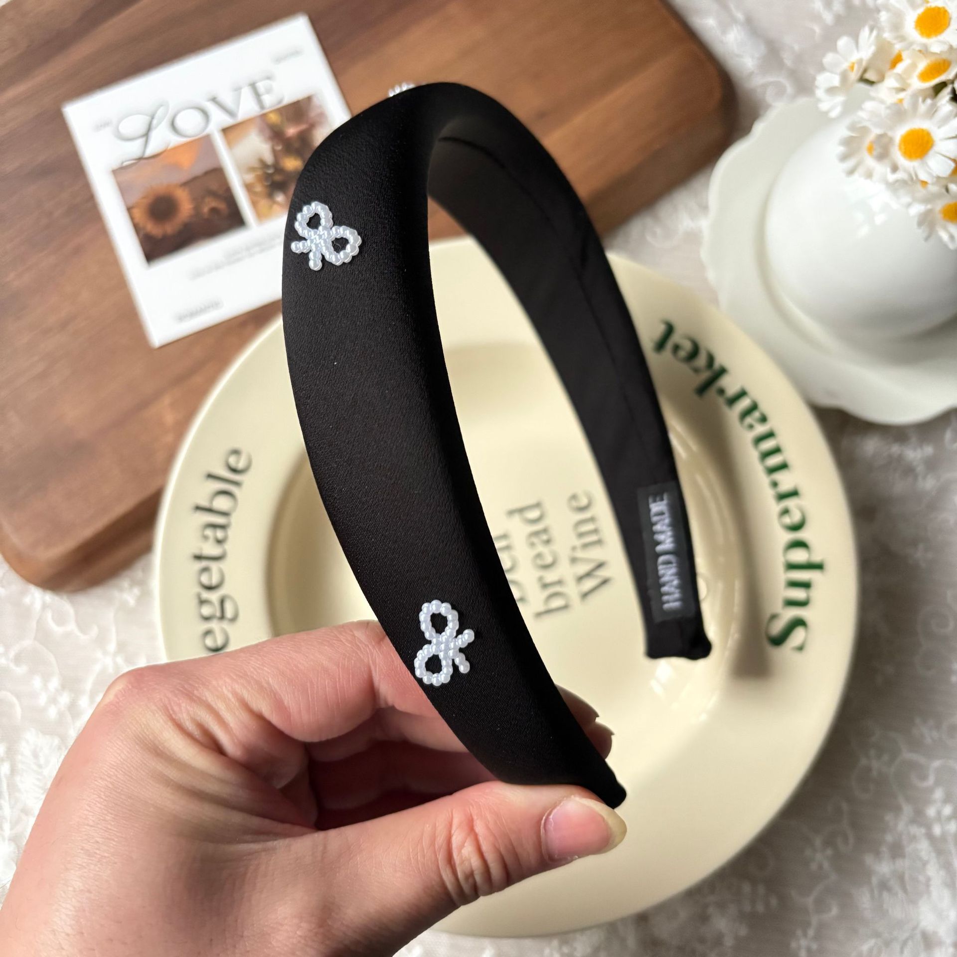 Spring new solid-color satin hair band for women, high head pressure headband, high-end and light luxury hair tie and hairpin headwear pic 54