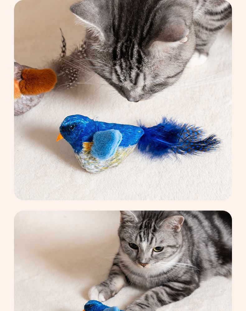 Cross-border simulation bird and cat toys, pet hanging sound-making toys, self-entertainment and boredom pet magic tools, pet supplies pic 7