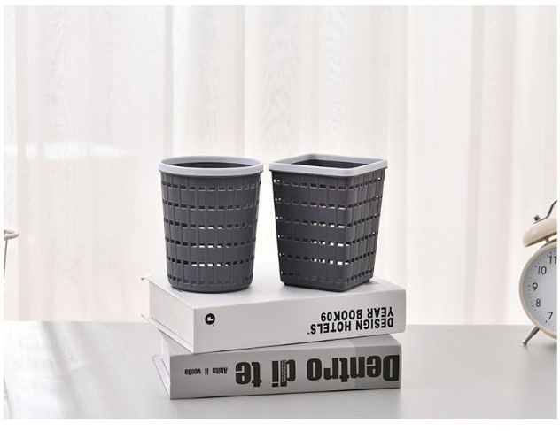 Creative and fashionable plastic hollowed-out desktop storage basket mini trash can basket for home sundries storage pic 11