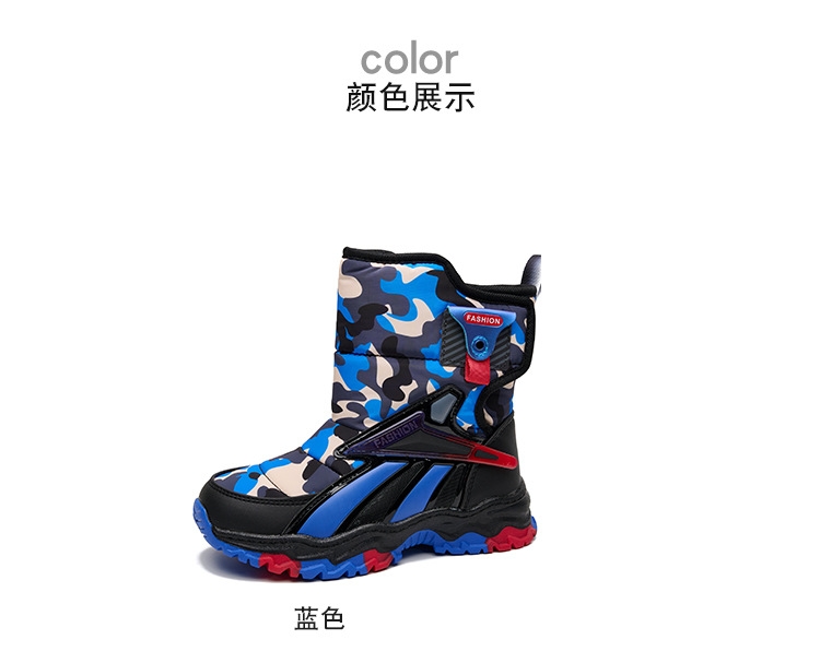 跨境儿童棉鞋现货2024冬季新款男童TPR平底女童加绒保暖棉鞋详情8