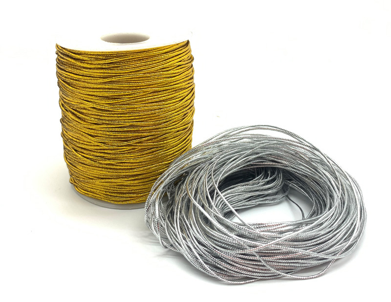Gold and silver wire tag rope, 8-strand round elastic wire, gold wire tag rope, core-wrapped elastic rope, diy handmade jewelry rope in stock pic 33