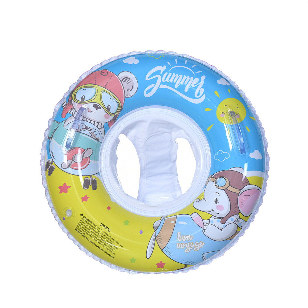 小红书同款卡通可爱宝宝游泳圈儿童带把手救生圈加厚充气小熊泳圈详情10