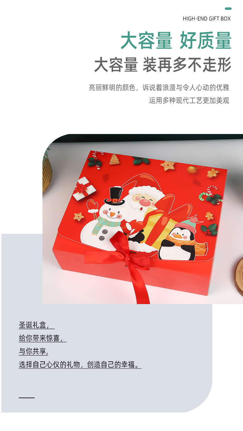 跨境蝴蝶结圣诞礼品盒平安夜糖果礼物苹果盒圣诞送礼礼品包装空盒详情2