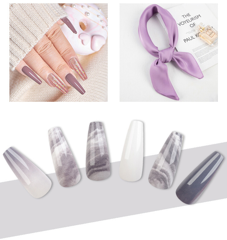 Wearable false nails, extra-long ballet nail patches, trapezoidal nails, popular nail art in Europe and America, French coffin nail patches wholesale, exclusive for foreign trade pic 17