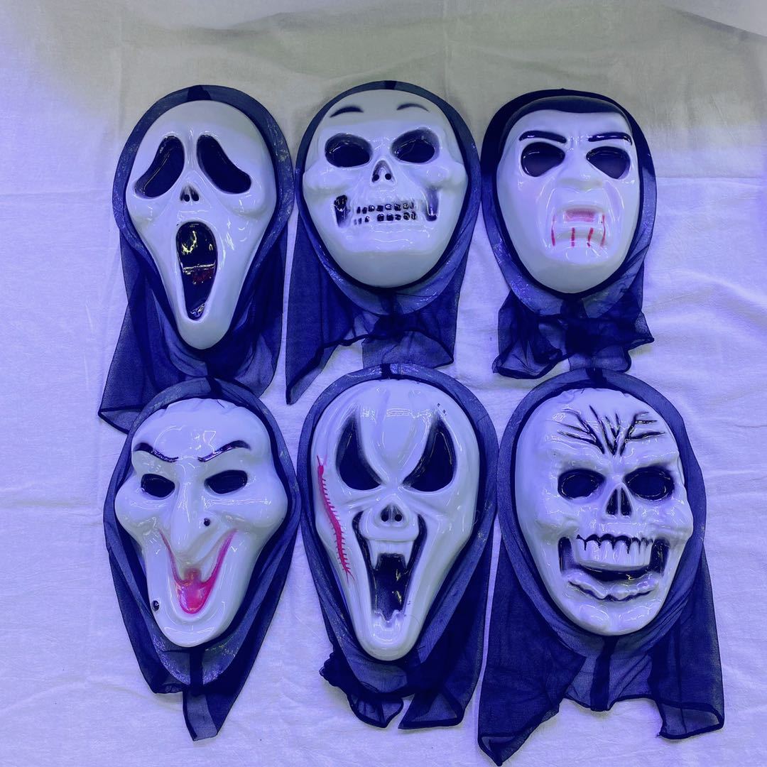 Halloween retro mask, Ghost Festival masquerade ball party, terrifying and scary skull, antique full-face screaming mask pic 3