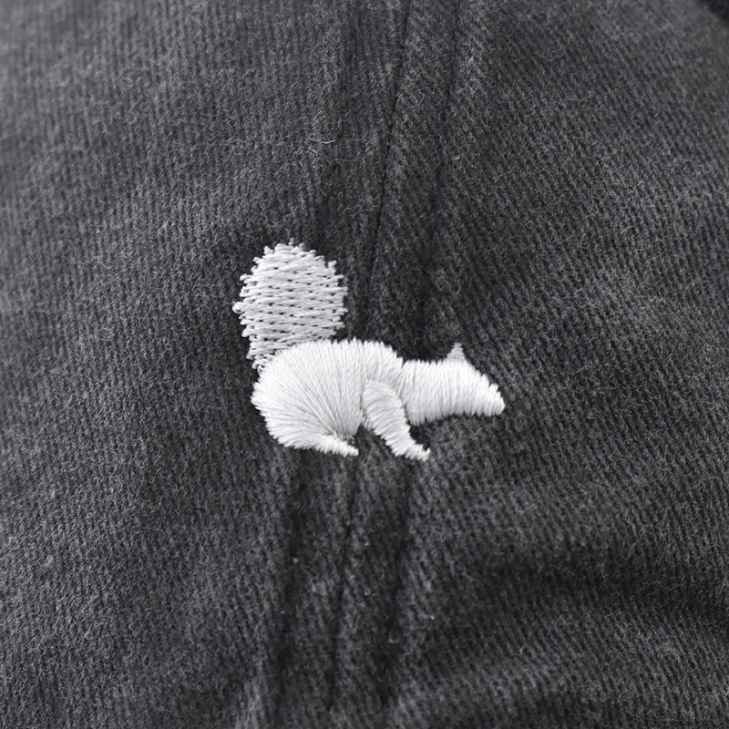 跨境纯棉水洗做旧可爱小松鼠绣花棒球帽男女户外四季款鸭舌帽详情18