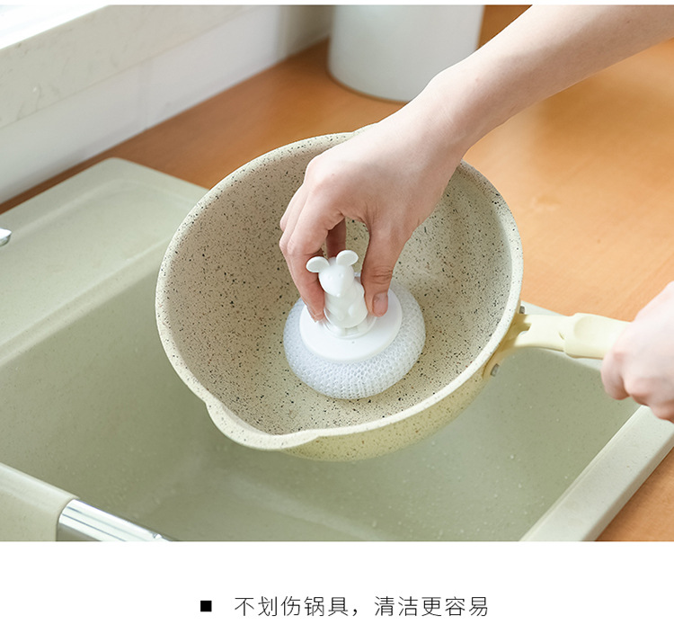 Cleaning brush for the stove, grease removal cleaning ball, PP filament brush for cookware pic 7