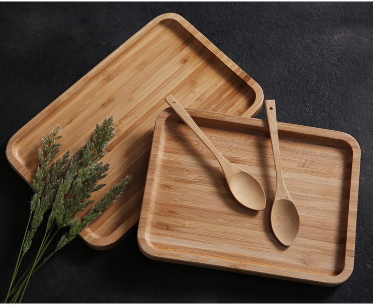 竹木质托盘创意竹制披萨茶盘日式长方形家用蛋糕面包实木竹木托盘详情12