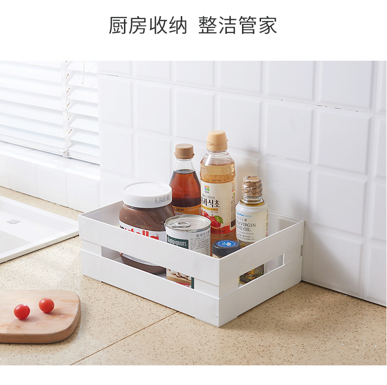 厂家直销桌面收纳盒现代办公用品可叠加客厅厨房卫生间纯色置物架详情6