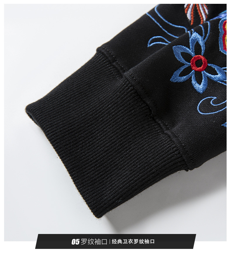 国潮卫衣男百搭刺绣印花简约休闲舒适通勤风圆领上衣详情10