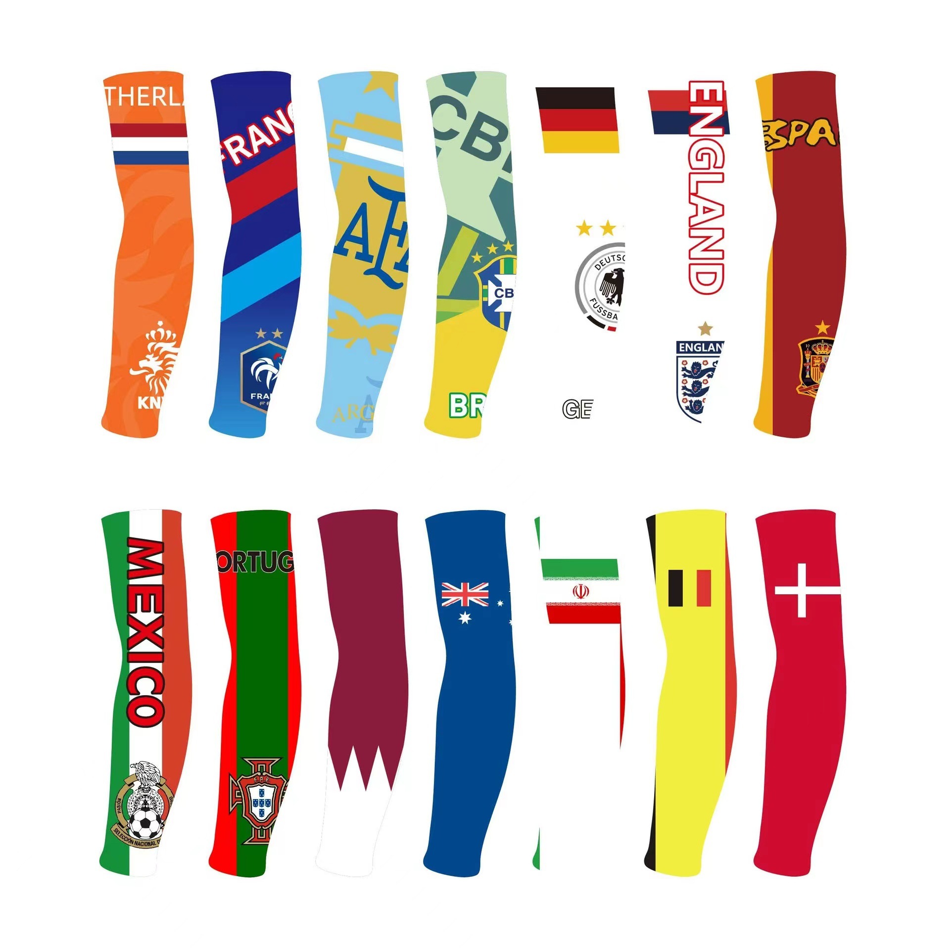 亚马逊热销冰丝旗帜冰袖世界杯足球防晒袖套户外运动遮阳护臂批发详情12