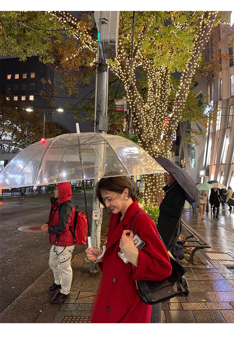 反季驼色呢子双面羊绒大衣女中长款2022年秋冬季韩系温柔毛呢外套详情20