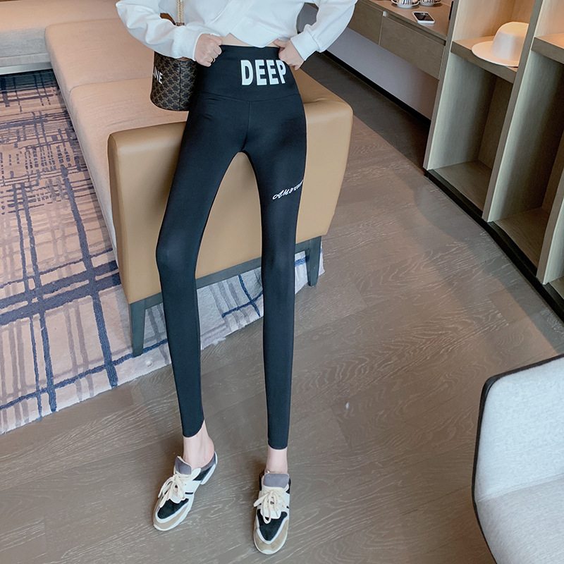 Three-point shark pants leggings for women, five-point summer thin tight-fitting outerwear, and nine-point letter-shaped belt-cinching and hip-lifting Barbie pants pic 31