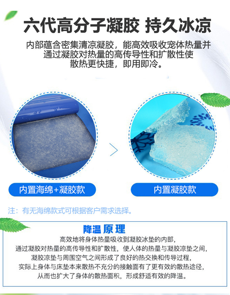 Amazon cross-border pet ice pad, dog and cat summer sponge cooling product pet cooling mat pic 2
