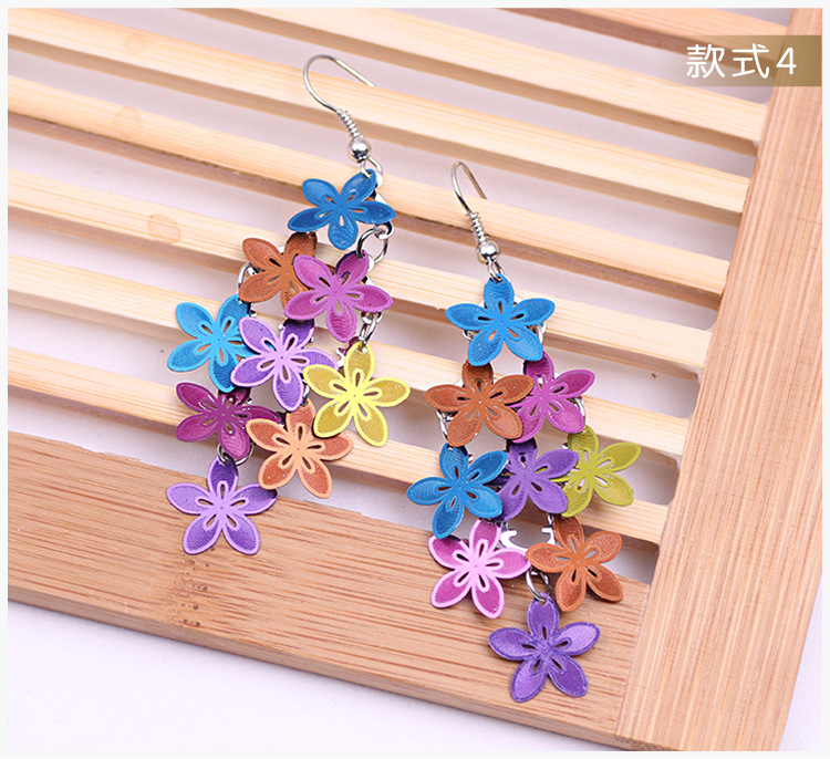 New fashionable and fresh floral color-blocking earrings and pendants, multi-layered eco-friendly tassel earrings and other DIY accessories pic 10