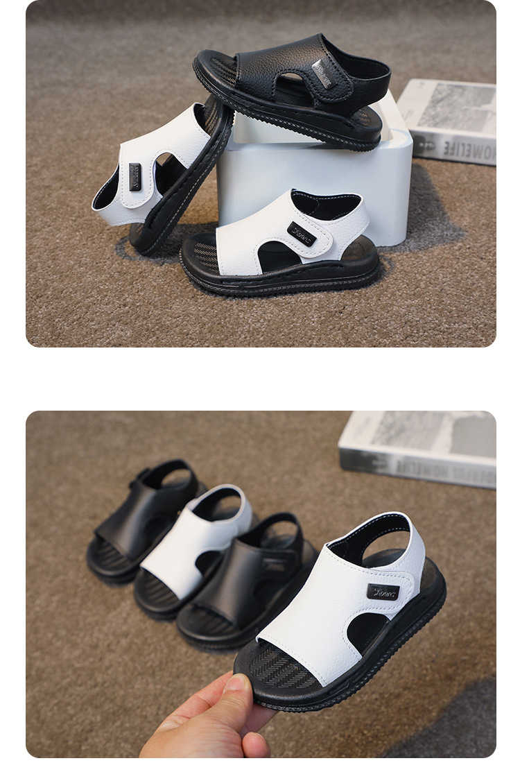 儿童沙滩凉鞋2024新款手工上线防滑耐磨时尚舒适软皮凉鞋宝宝凉鞋详情23