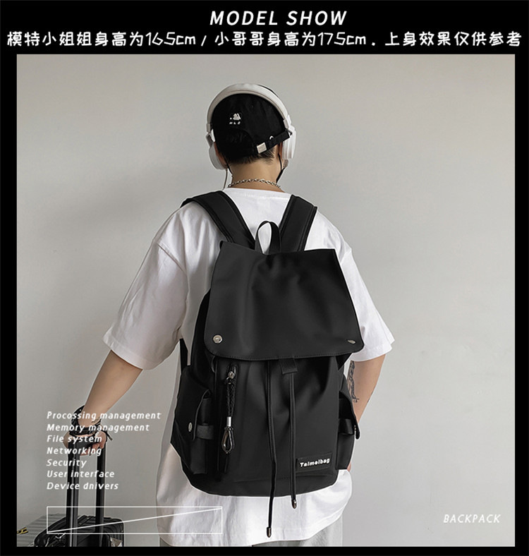 批发机车大容量防水学生书包新款双肩包跨境背包高级感潮牌休闲女详情5