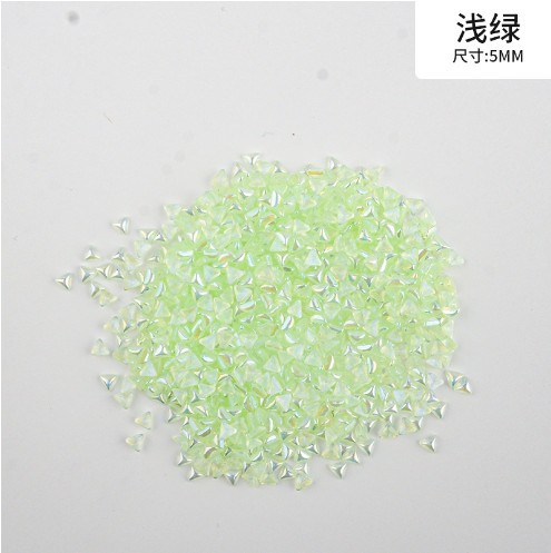 Wholesale of popular nail art accessories: Jelly mini ab color triangle resin flat bottom colorful irregular-shaped diamond nail art diamond pic 2