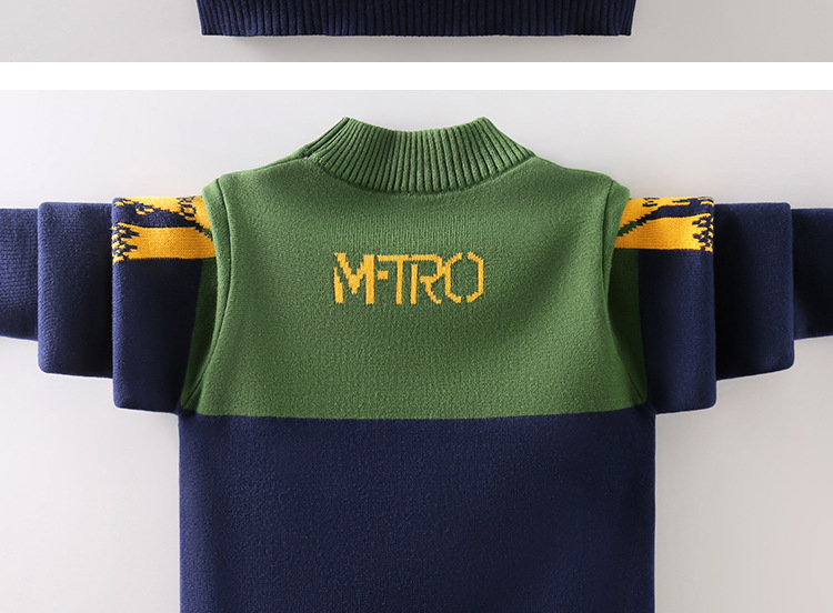 男童毛衣2023年新款洋气春秋男孩儿童针织套头加绒加厚中大童秋冬详情17