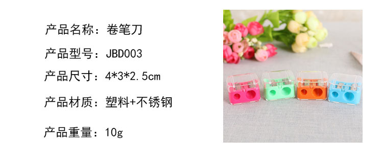 双孔卷笔刀 美容化妆笔刀 眉笔眼线笔卷笔刀 唇线削笔刀 批发详情1