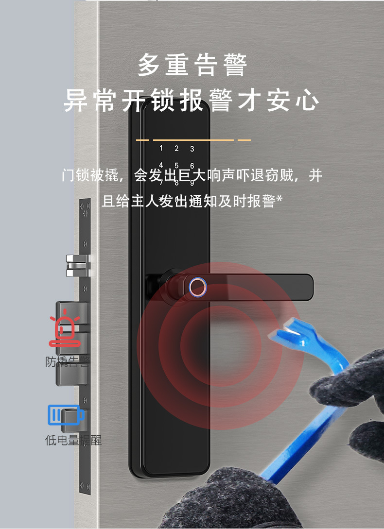 Tongtong Lock APP Cross-border Bluetooth wifi Smart electronic fingerprint smart door lock pic 7