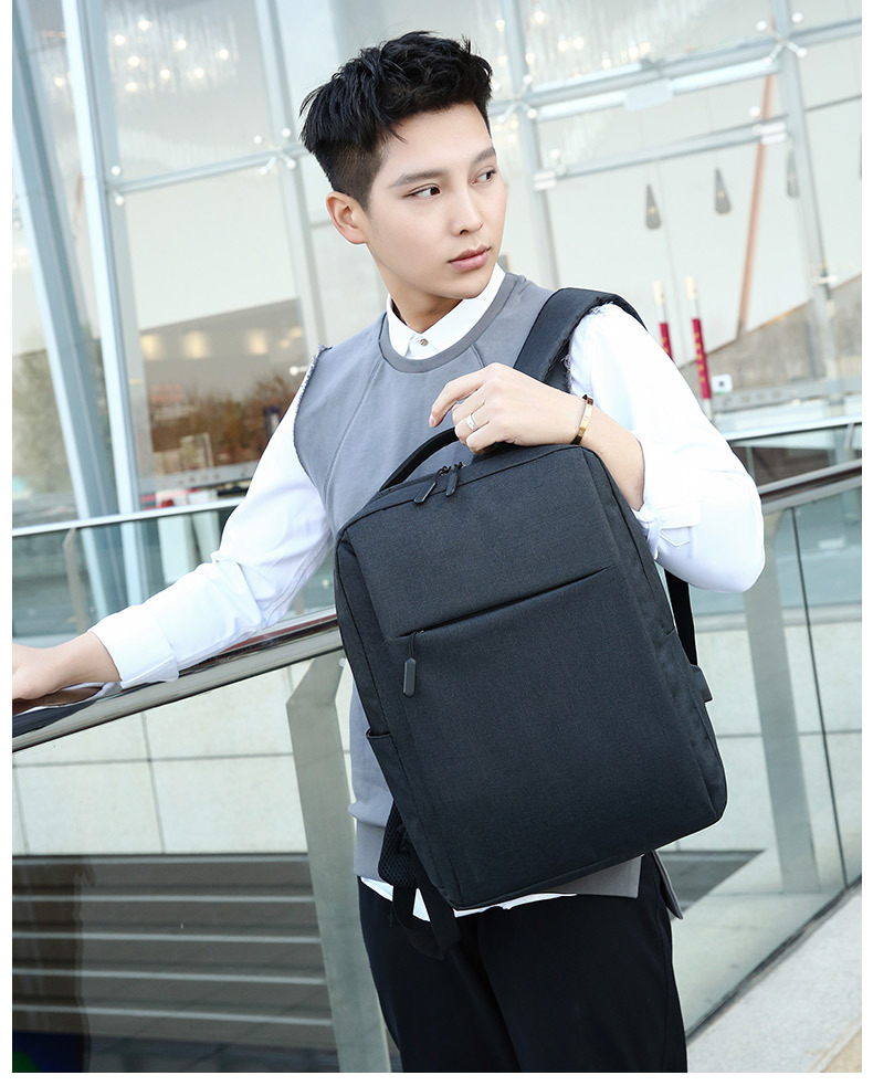 Cross-border backpacks, simple notebooks, business computer bags, campus student schoolbags, trendy travel backpacks that can be printed with logos pic 22