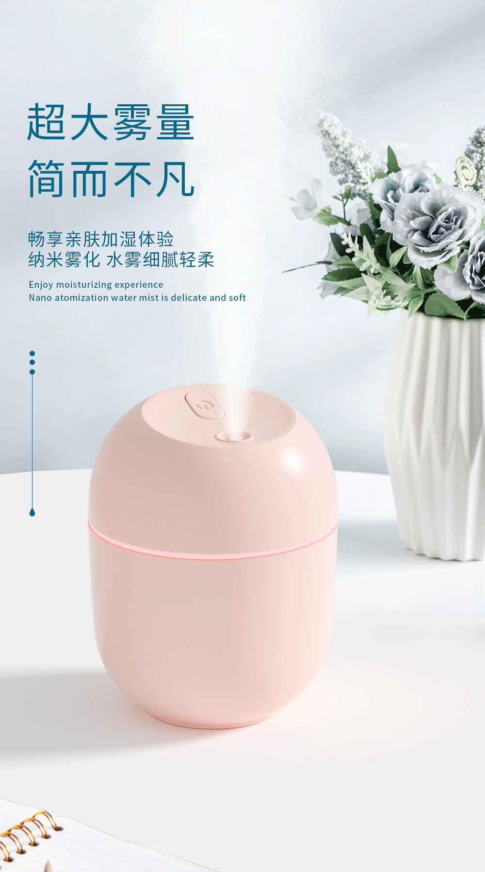 New colorful water drop humidifier USB spray night light silent home mini aromatherapy air humidifier gift pic 33