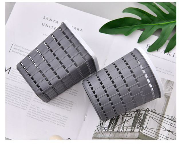Creative and fashionable plastic hollowed-out desktop storage basket mini trash can basket for home sundries storage pic 3