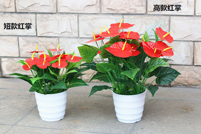 批发绿植红掌假花客厅装饰绿色植物落地塑料假花摆设盆栽绢花盆景详情39