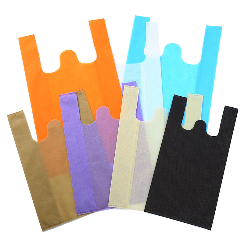 无纺布背心袋可印LOGO服装超市购物手提袋定制广告礼品无纺布袋详情3