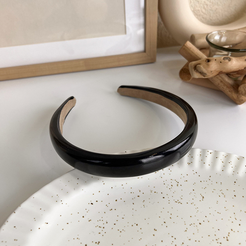 French elegant black hairband, sweet pearl braided hairpin, knitted height-increasing headband, wide-edge hairpin for women pic 32