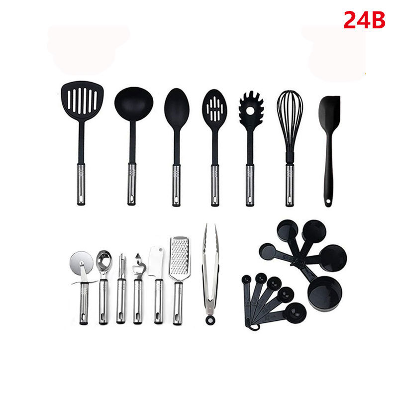 Wholesale nylon stainless steel household kitchenware, cooking spatulas and spoons, cooking utensils, complete sets of kitchen tools for cooking pic 26