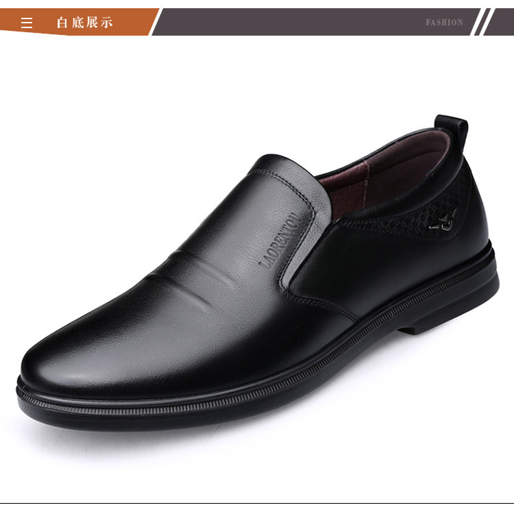 Elderly head leather shoes for men 2024 Spring and Autumn Factory soft-soled shoes for men with hollowed-out lazy shoes for men casual single shoes 117072 pic 23
