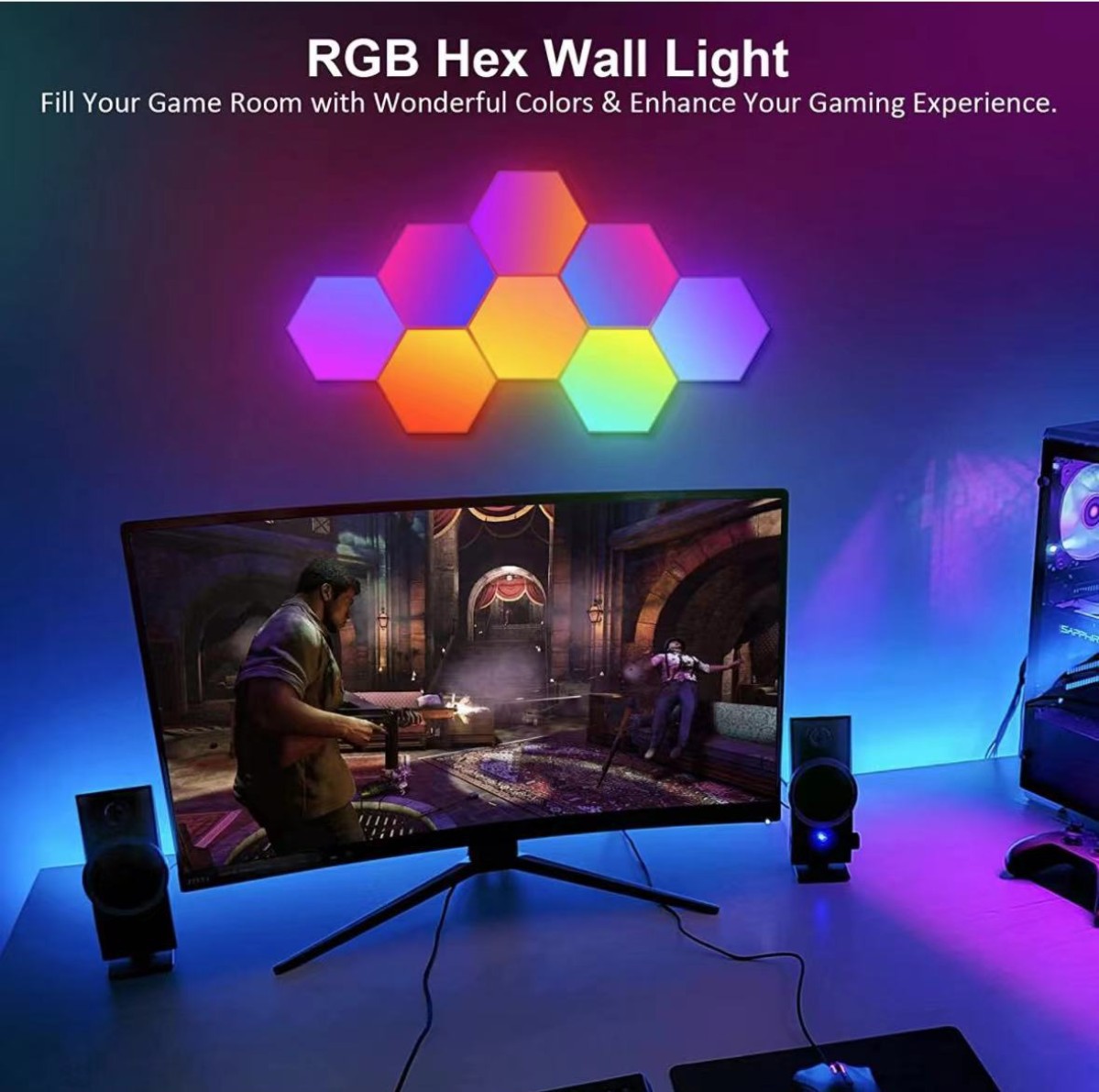 مصابيح التحكم في الصوت الصوتية والمصابيح التحكم في إيقاع الموسيقى (RGB) ذات الألوان المتطابقة، ومصابيح الكم الذكي pic 14