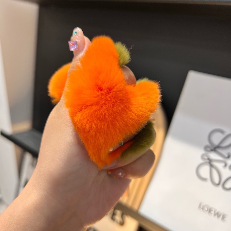 A good thing happened to cross-border Internet celebrities: plush pendant, car keychain, rabbit fur persimmon pendant bag, plush persimmon pic 4
