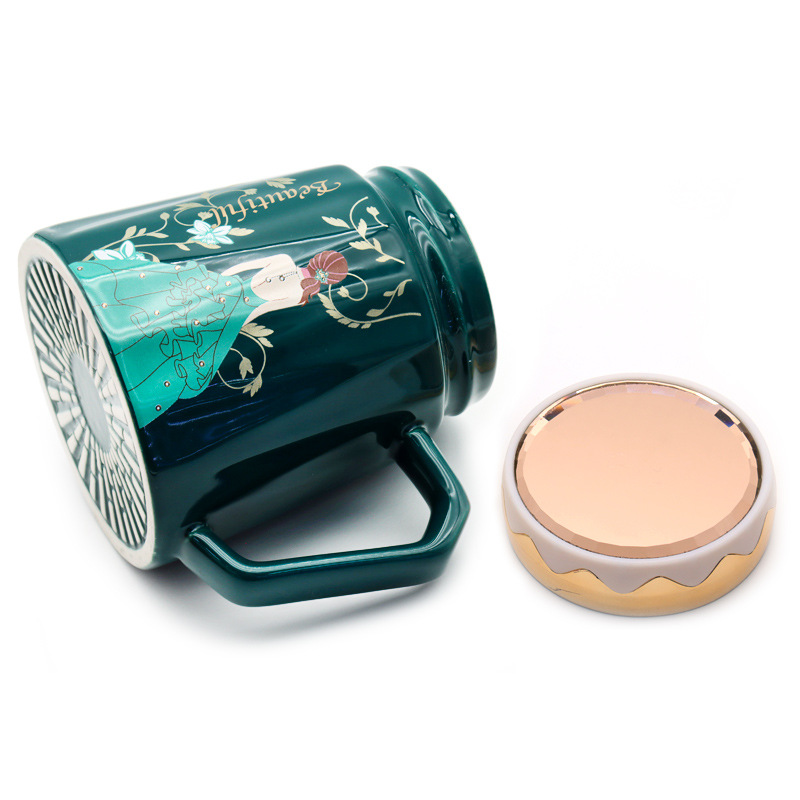 Ceramic insulated cup, 55-degree constant temperature cup, heating coaster, mirror cover, handle spoon set, high-end business gift box pic 9