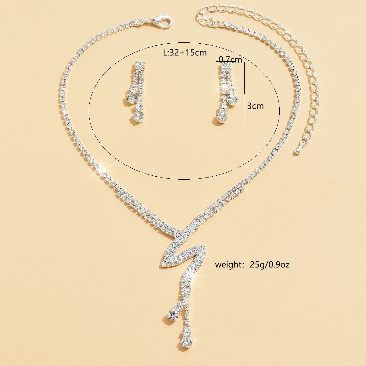 European and American light luxury high-end jewelry set necklace, niche lightning shaped collarbone chain, fashionable and versatile accessories wholesale pic 16