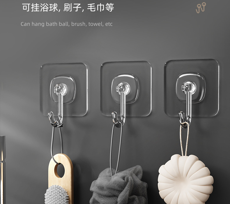 无痕透明挂钩多功能免打孔无痕强力粘钩旋转门后厨房挂衣钩详情18