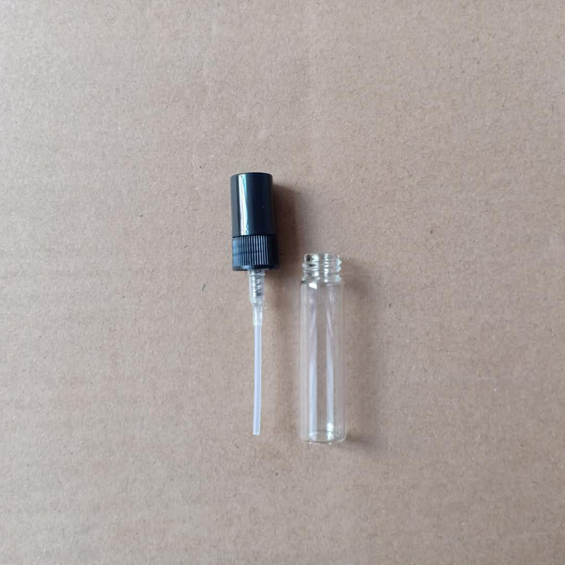Available in stock: 2ml, 3ml, 5ml, 10ml black and white spray perfume samples, glass portioned spray empty bottles, pulled tube bottles pic 22