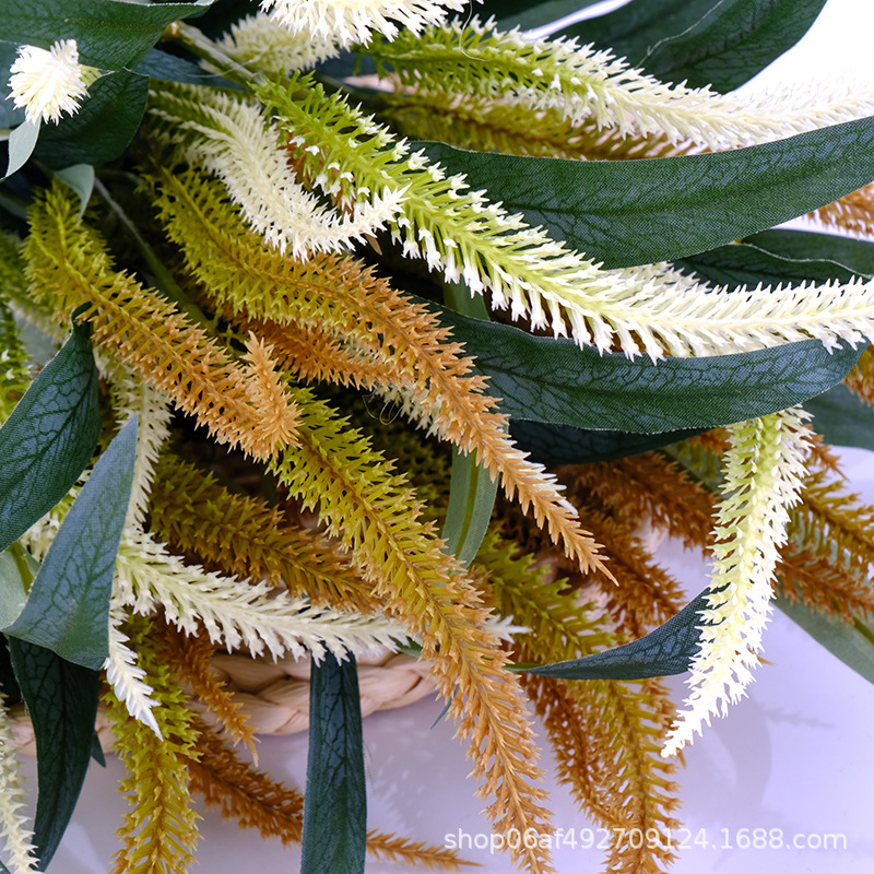 高仿真绿植狗尾巴草摆设塑料套装饰品小盆栽餐桌茶几仿详情2